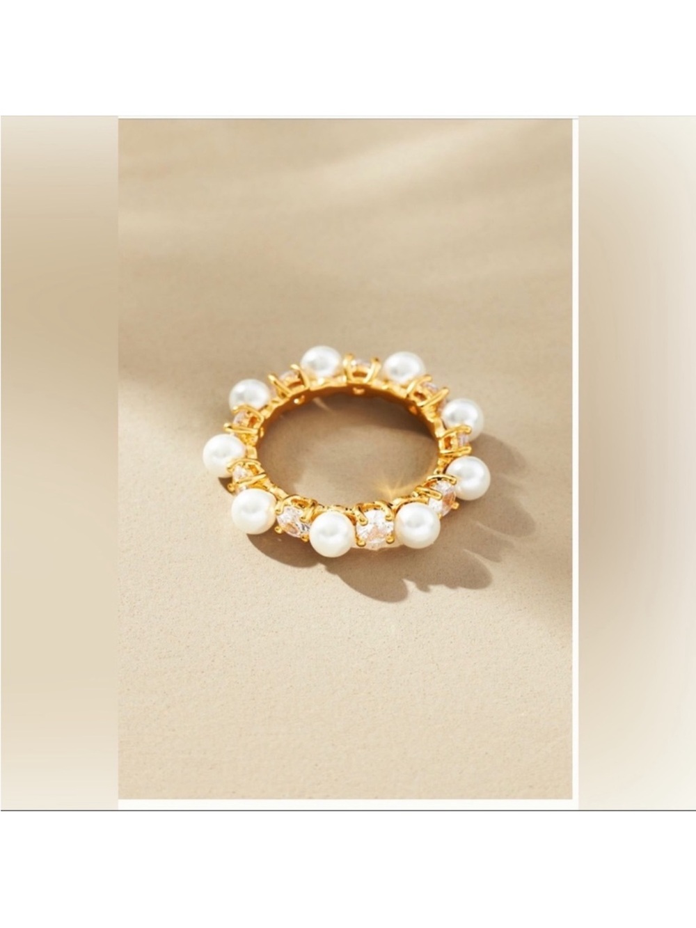 Anthropologie pearl & crystal ring